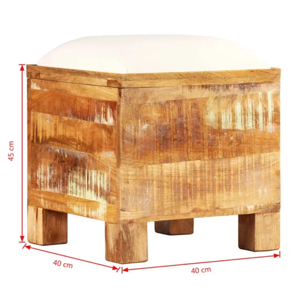 Storage Bench Solid Reclaimed Wood 15.7"x15.7"x17.7" - Image 8