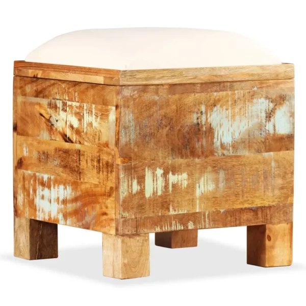 Storage Bench Solid Reclaimed Wood 15.7"x15.7"x17.7" - Image 9