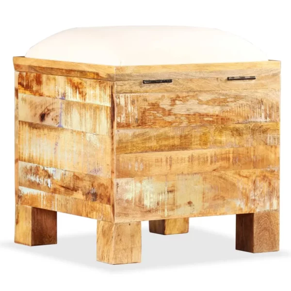 Storage Bench Solid Reclaimed Wood 15.7"x15.7"x17.7" - Image 10