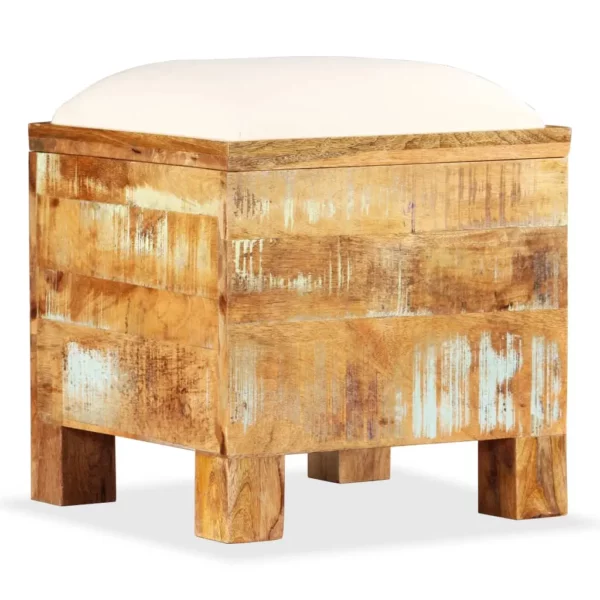 Storage Bench Solid Reclaimed Wood 15.7"x15.7"x17.7" - Image 11