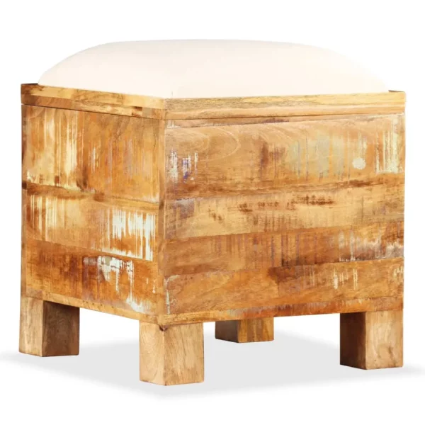 Storage Bench Solid Reclaimed Wood 15.7"x15.7"x17.7" - Image 12