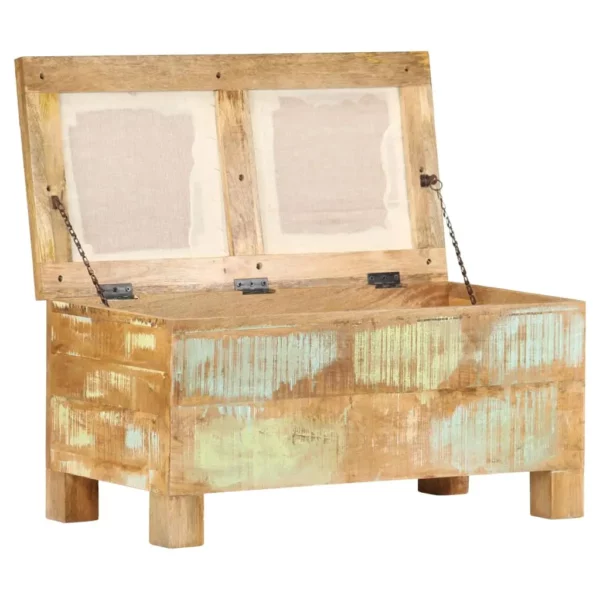 Storage Bench Solid Reclaimed Wood 31.5"x15.7"x15.7" - Image 3