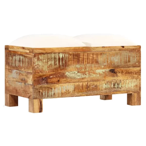 Storage Bench Solid Reclaimed Wood 31.5"x15.7"x15.7" - Image 9