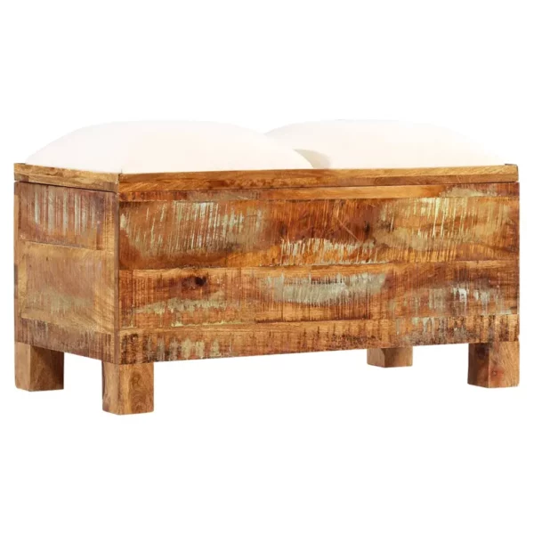Storage Bench Solid Reclaimed Wood 31.5"x15.7"x15.7" - Image 10