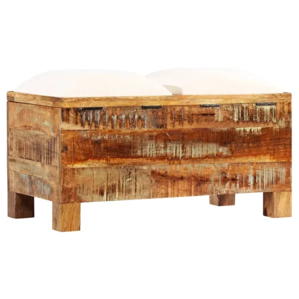 Storage Bench Solid Reclaimed Wood 31.5"x15.7"x15.7" - Image 11