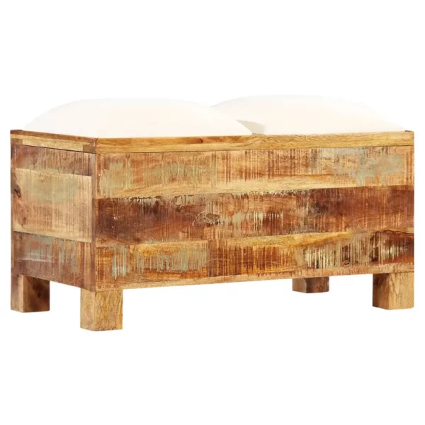 Storage Bench Solid Reclaimed Wood 31.5"x15.7"x15.7" - Image 12