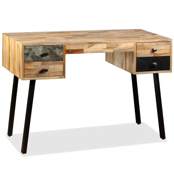 Writing Desk Solid Reclaimed Teak 43.3"x19.6"x29.9" - Image 2