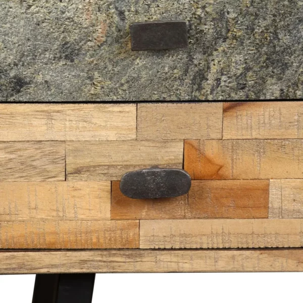 Writing Desk Solid Reclaimed Teak 43.3"x19.6"x29.9" - Image 7