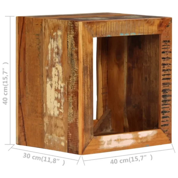 Stool 15.7"x11.8"x15.7" Solid Reclaimed Wood - Image 8
