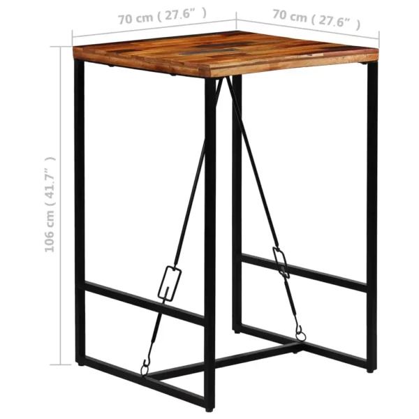 Bar Table Solid Reclaimed Wood 27.6"x27.6"x41.7" - Image 12