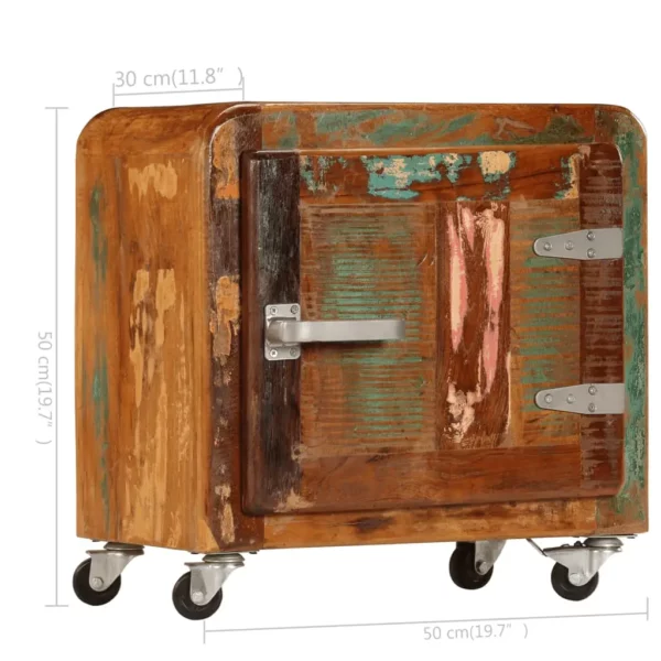 Bedside Cabinet 19.7"x11.8"x19.7" Solid Reclaimed Wood - Image 9