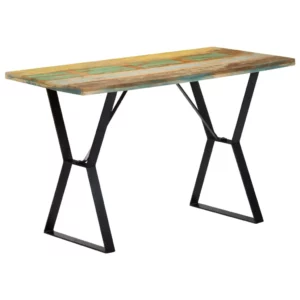 Reclaimed Wood Dining Table 47.2"x23.6"x29.9" - Industrial Style Steel Legs