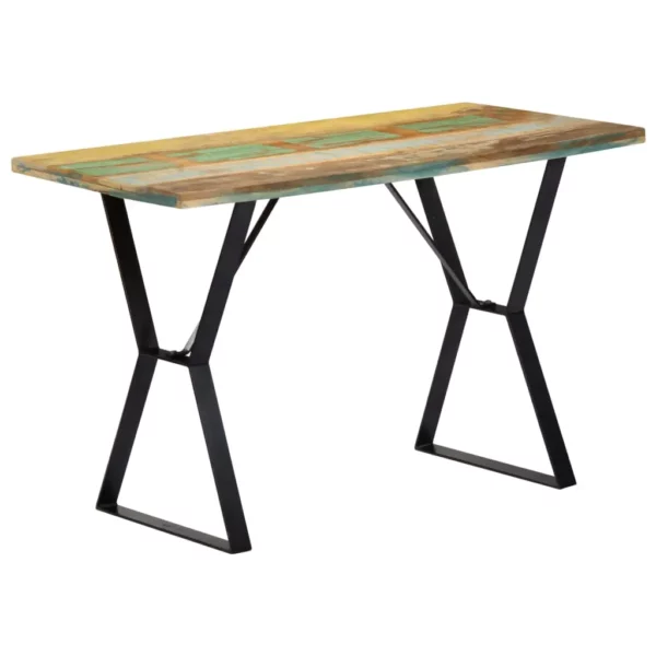 Reclaimed Wood Dining Table 47.2"x23.6"x29.9" - Industrial Style Steel Legs