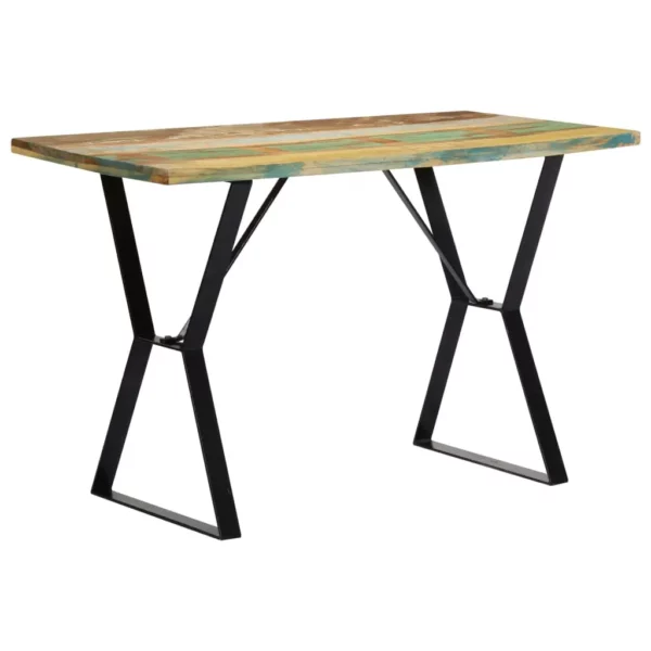 Reclaimed Wood Dining Table 47.2"x23.6"x29.9" - Industrial Style Steel Legs - Image 3