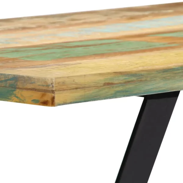 Reclaimed Wood Dining Table 47.2"x23.6"x29.9" - Industrial Style Steel Legs - Image 6