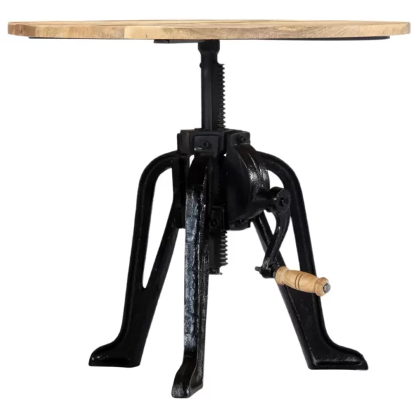 Side Table 23.6"x(18.1"-24.8") Solid Mango Wood and Cast Iron - Image 3