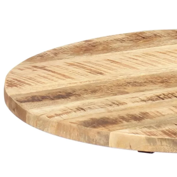 Side Table 23.6"x(18.1"-24.8") Solid Mango Wood and Cast Iron - Image 4