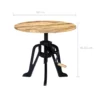 Side Table 23.6"x(18.1"-24.8") Solid Mango Wood and Cast Iron - Image 6