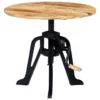 Side Table 23.6"x(18.1"-24.8") Solid Mango Wood and Cast Iron - Image 7