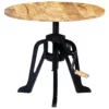 Side Table 23.6"x(18.1"-24.8") Solid Mango Wood and Cast Iron - Image 8