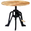 Side Table 23.6"x(18.1"-24.8") Solid Mango Wood and Cast Iron - Image 9