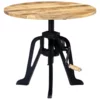 Side Table 23.6"x(18.1"-24.8") Solid Mango Wood and Cast Iron - Image 10