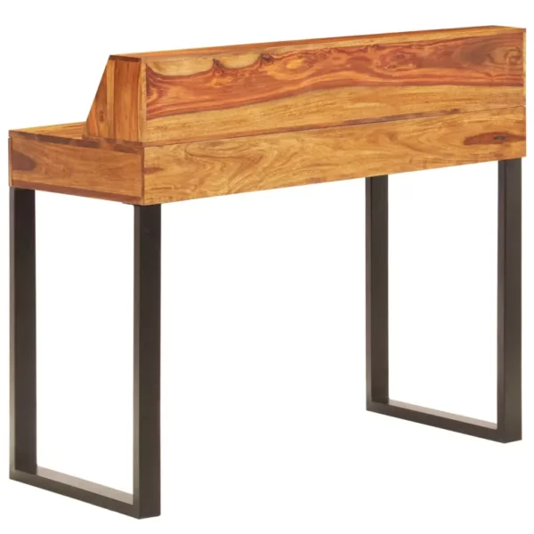 Desk 43.3"x19.7"x37" Solid Sheesham Wood and Steel - Image 3