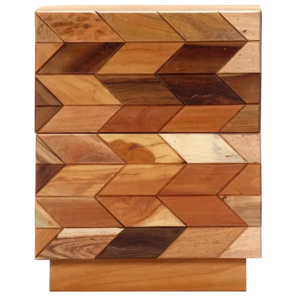 Reclaimed Wood Bedside Cabinet 15.7"x11.8"x19.7" - 70's Retro Style - Image 4
