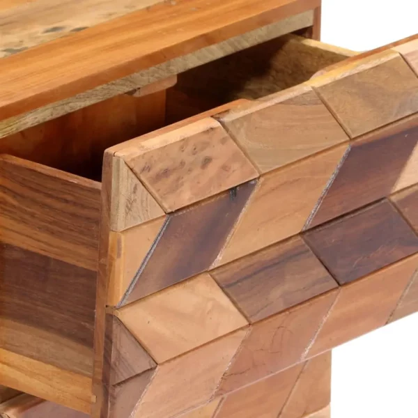 Reclaimed Wood Bedside Cabinet 15.7"x11.8"x19.7" - 70's Retro Style - Image 5