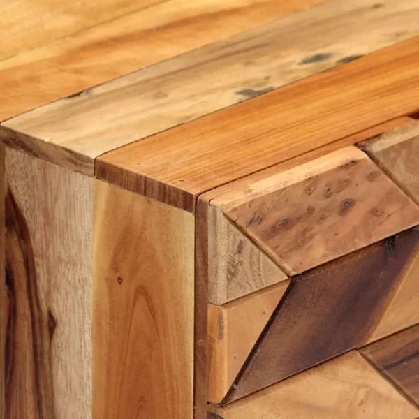 Reclaimed Wood Bedside Cabinet 15.7"x11.8"x19.7" - 70's Retro Style - Image 6