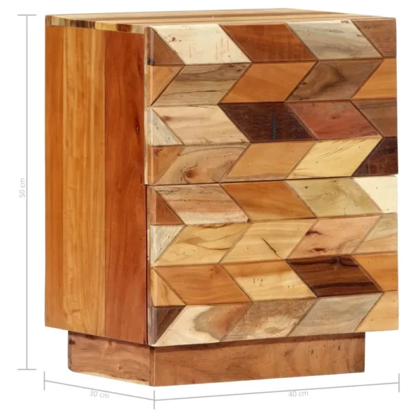 Reclaimed Wood Bedside Cabinet 15.7"x11.8"x19.7" - 70's Retro Style - Image 8