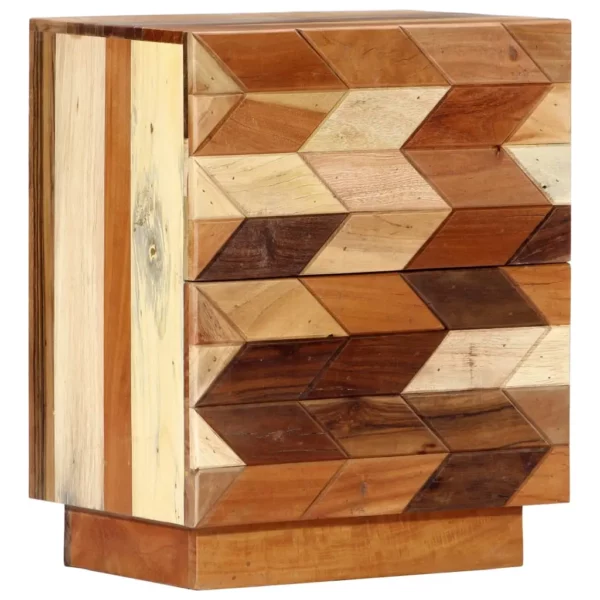 Reclaimed Wood Bedside Cabinet 15.7"x11.8"x19.7" - 70's Retro Style - Image 9