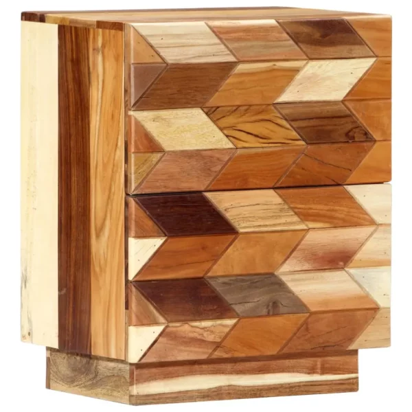 Reclaimed Wood Bedside Cabinet 15.7"x11.8"x19.7" - 70's Retro Style - Image 10