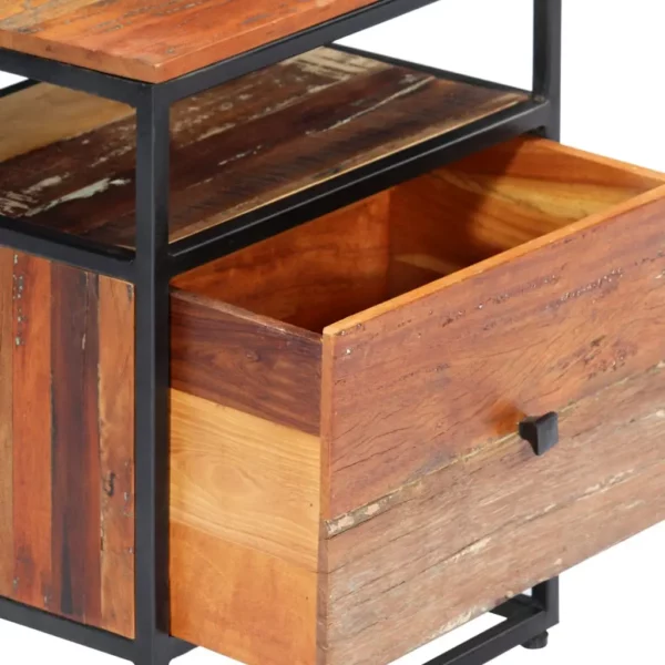 Solid Reclaimed Wood Bedside Cabinet - Image 6