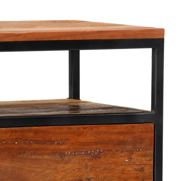 Solid Reclaimed Wood Bedside Cabinet - Image 7
