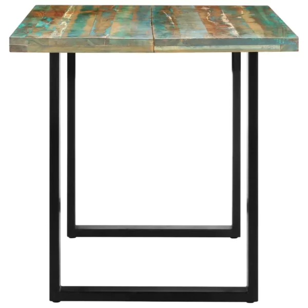 Solid Reclaimed Wood Dining Table 63"x31.5"x29.5" - Blue Weathered Paint Style - Image 3