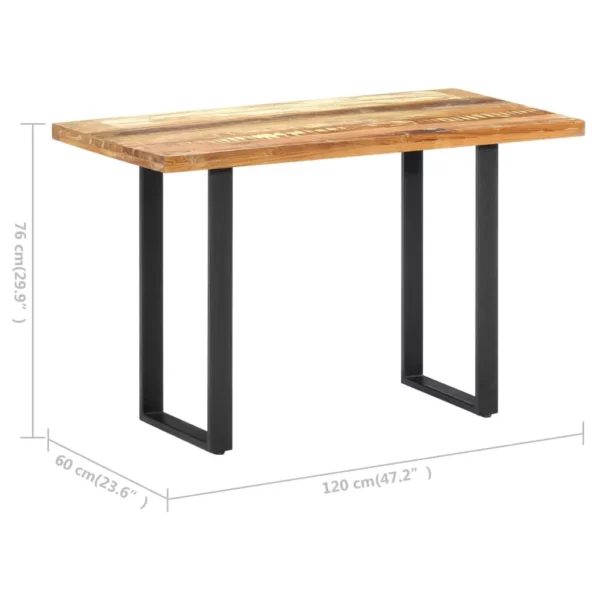 Reclaimed Wood Dining Table 47.2"x23.6"x29.9" - Steel Legs - Image 7