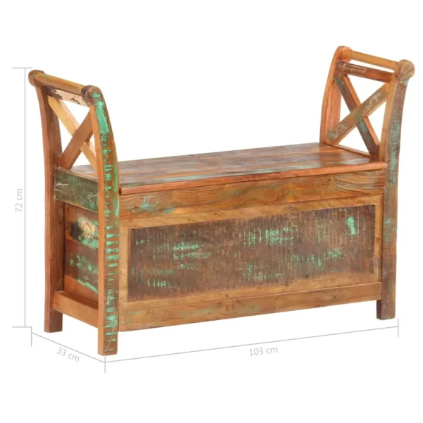 Hall Bench 40.6"x13"x28.3" Solid Reclaimed Wood - Image 7