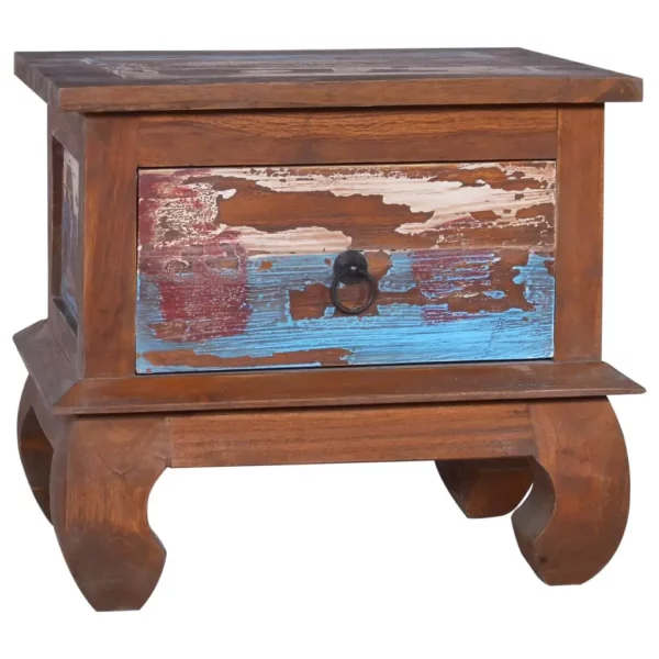 Bedside Cabinet 17.7"x13.8"x15.7" Reclaimed Teak Wood - Image 11