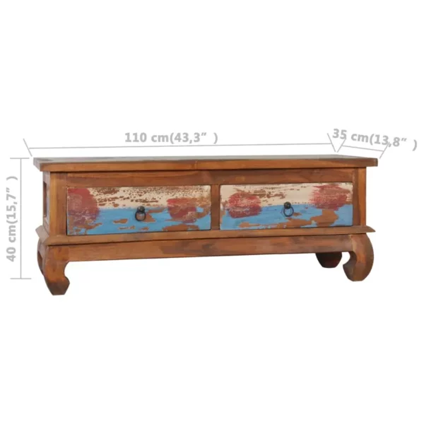 TV Stand 43.3"x13.8"x15.7" Reclaimed Teak Wood - Image 10