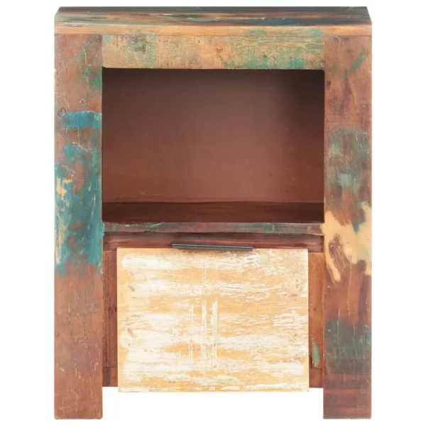 Reclaimed Wood Bedside Cabinet 15.7"x11.8"x19.7" Rustic Style - Image 2