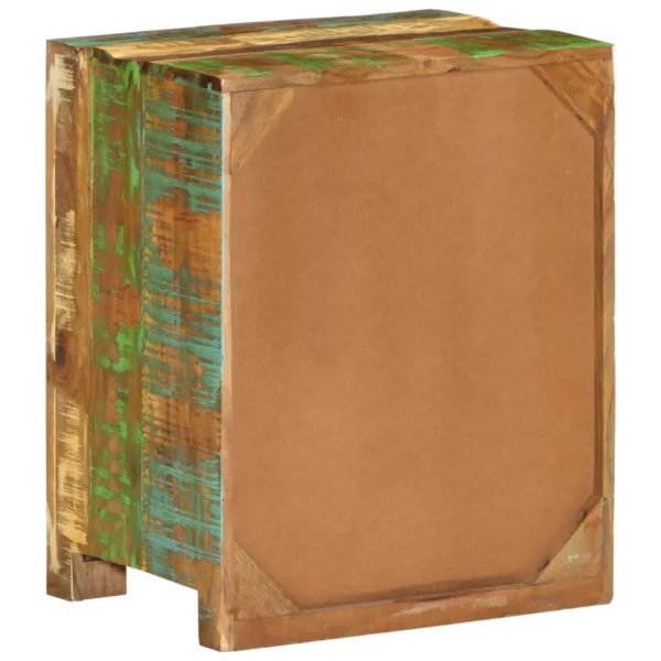 Reclaimed Wood Bedside Cabinet 15.7"x11.8"x19.7" Rustic Style - Image 3