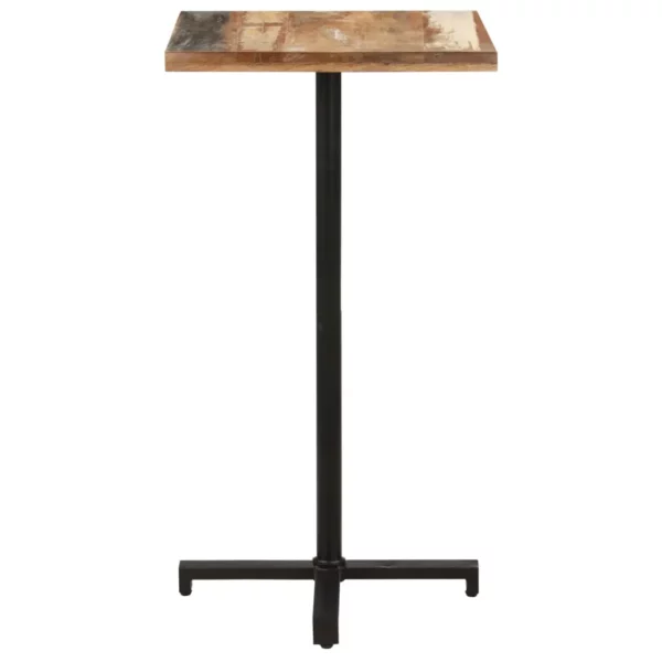 Bistro Table Square 23.6"x23.6"x43.3" Solid Reclaimed Wood - Image 2