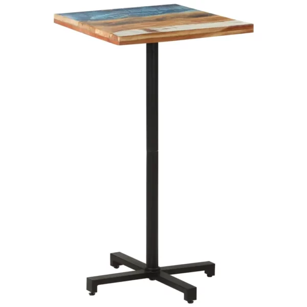 Bistro Table Square 23.6"x23.6"x43.3" Solid Reclaimed Wood - Image 8