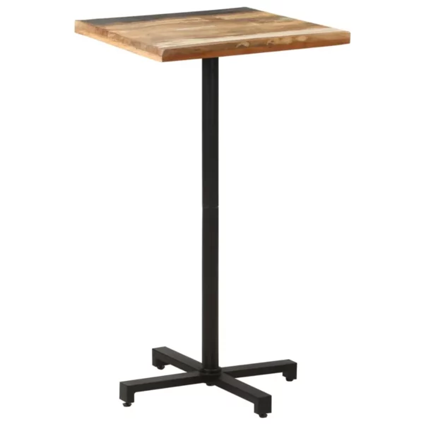 Bistro Table Square 23.6"x23.6"x43.3" Solid Reclaimed Wood - Image 9