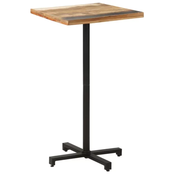 Bistro Table Square 23.6"x23.6"x43.3" Solid Reclaimed Wood - Image 10