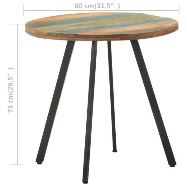 Dining Table 31.5" Solid Reclaimed Wood - Image 4