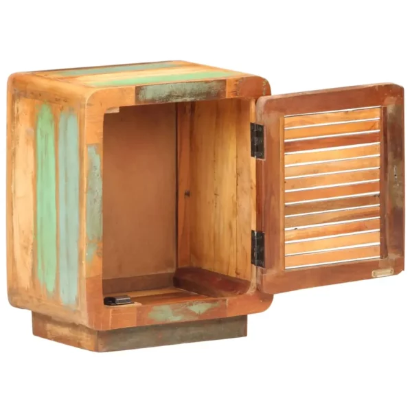 Reclaimed Wood Bedside Cabinet 15.7"x11.8"x19.7" - Wood Slat Door Style - Image 2