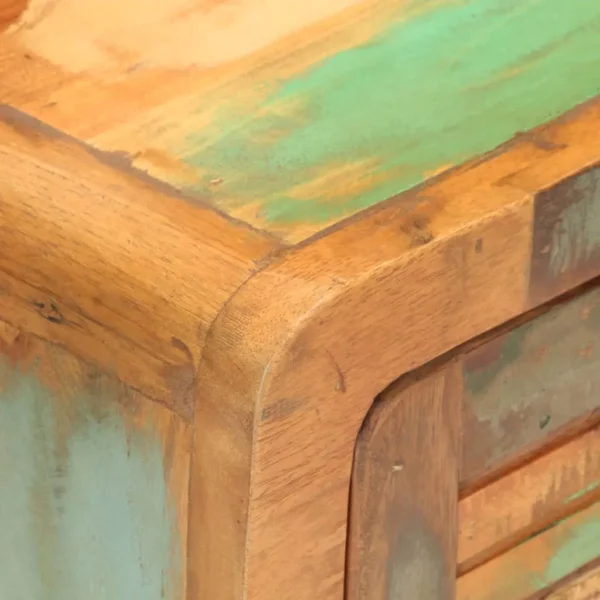 Reclaimed Wood Bedside Cabinet 15.7"x11.8"x19.7" - Wood Slat Door Style - Image 4