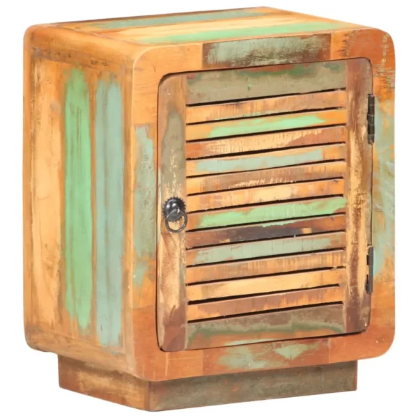 Reclaimed Wood Bedside Cabinet 15.7"x11.8"x19.7" - Wood Slat Door Style - Image 10